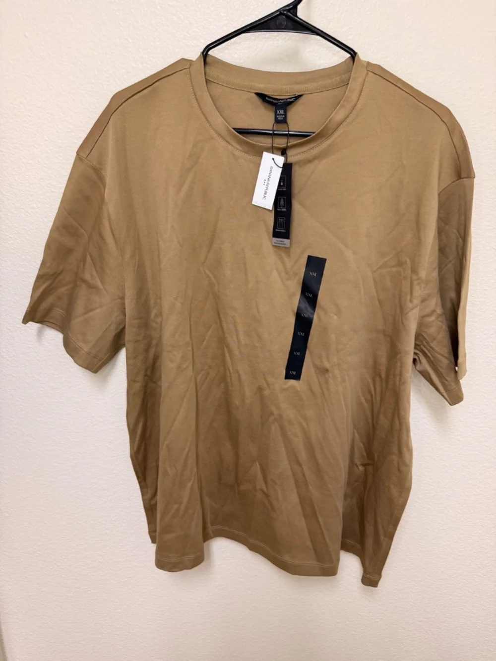 Banana Republic Luxe Touch‎ Tee Men's XXL Tan Whiskey Crew Neck Short Sleeve NWT